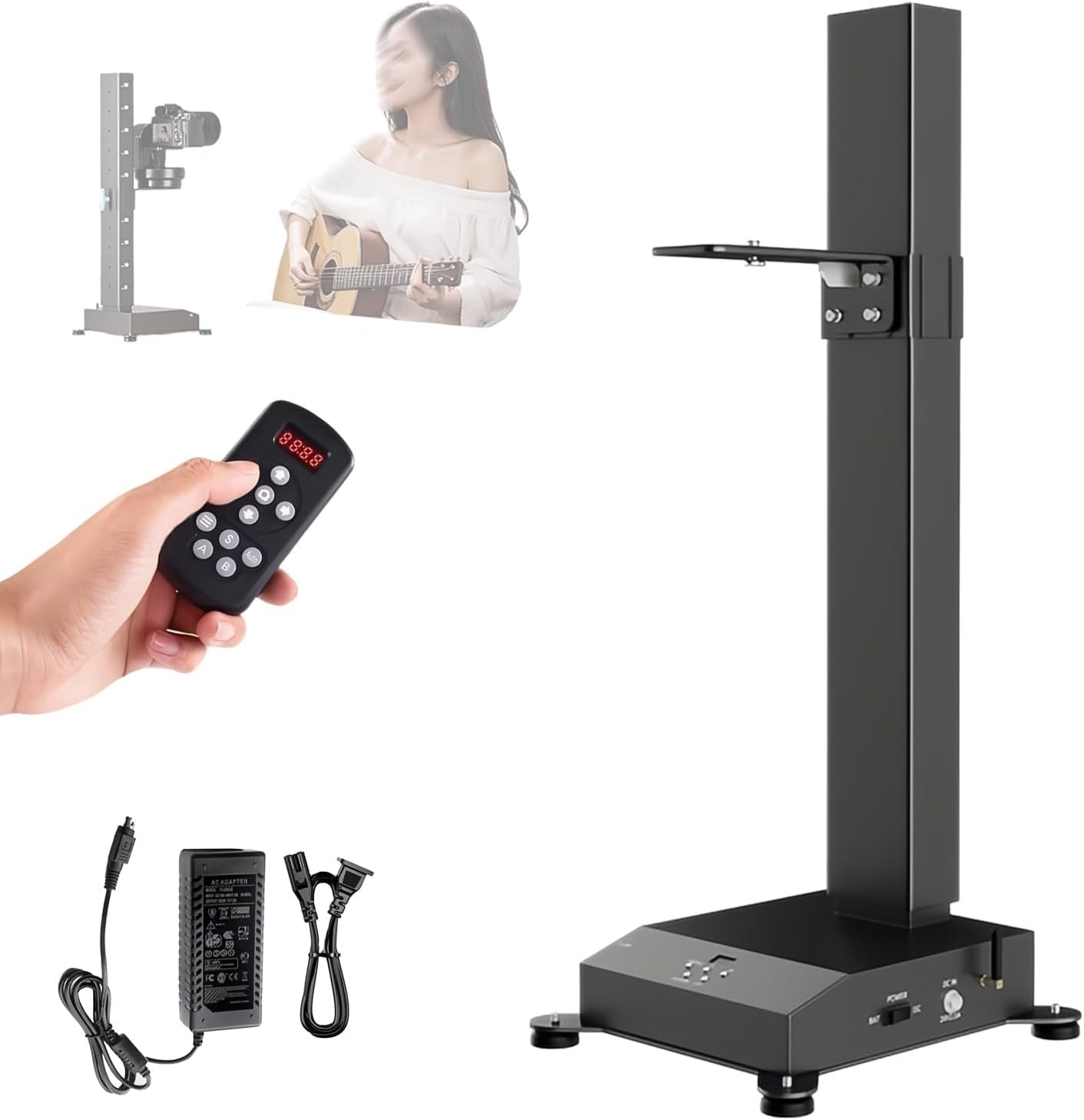 Deslizador Vertical motorizado para cámara, elevación de 50 cm, con Control Remoto, Memoria AB, 10 preajustes, para fotografía de bodegones de Productos.