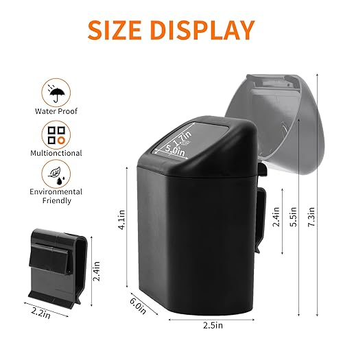 Miniatura 2 de Cubo de basura para automóvil con tapa y bolsas de basura, cubo de basura pequeño para automóvil, a prueba de fugas, mini accesorios para automóvil,