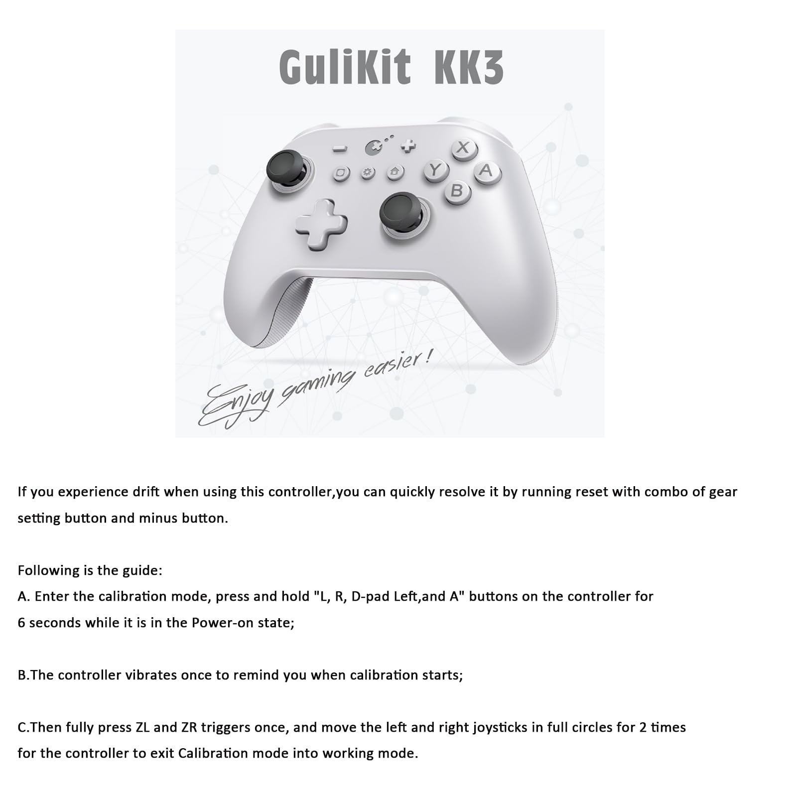 GuliKit KK3 Mando InaláMbrico Para Pc/Windows/Switch/Steam Deck, Gatillos AnalóGicos De Efecto Hall Y Joysticks MagnéTicos TMR, Mandos Profesionales ErgonóMicos, BateríA Recargable De 23 Horas