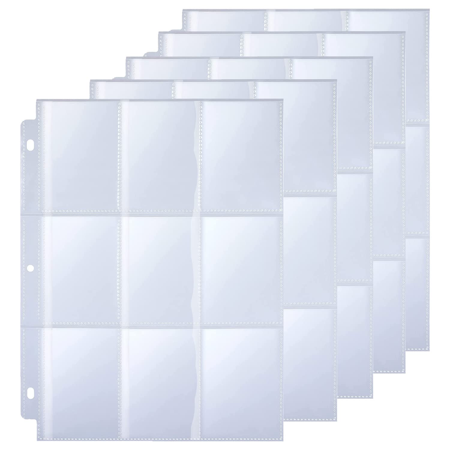 Herritozl Sammelkarten hüllen 720 Taschen - Karten Hüllen Standard-Größe | 9 Taschen Sammelmappe, Neutral, Transparent Sammelkarten Folien für eine Vielzahl von Ringbücher