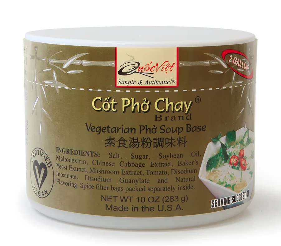 Quoc Viet 12-Pack of Vegetarian Pho Flavored Soup Base Cot Pho Chay Brand 10 oz Plastic Jar