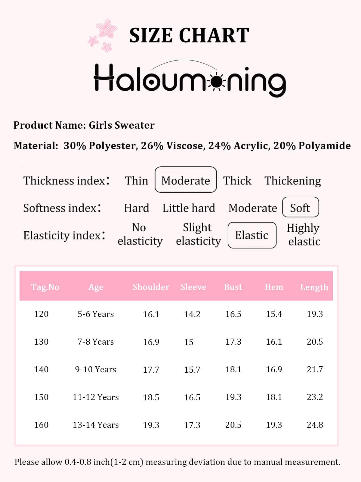 Haloumoning Jersey para niña a rayas, cuello redondo, jersey de punto ligero para niños, monocolor, manga larga, jersey de invierno, camiseta de invierno