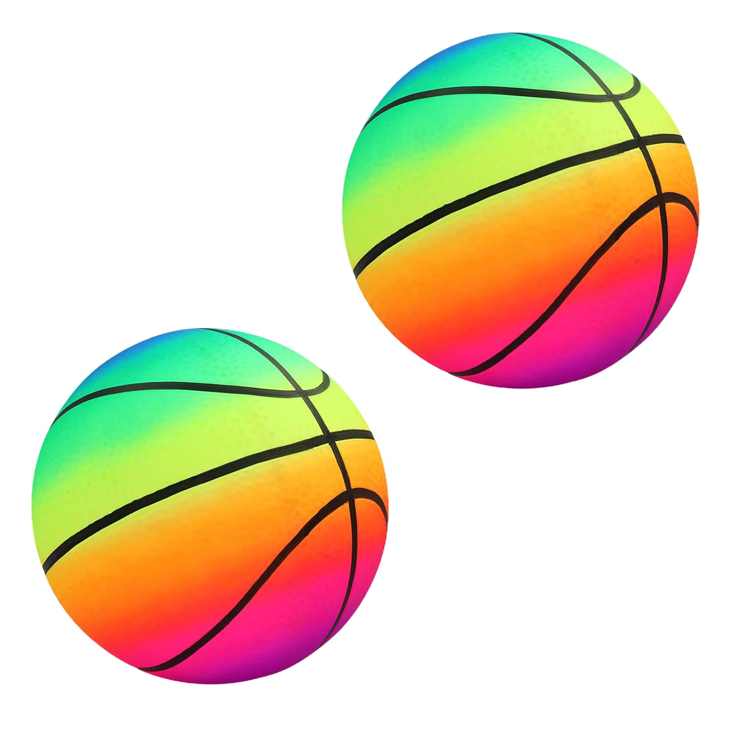 MAGIC SELECT 2Ud Pelotas de PVC Juguete Infantil. Balón de Voleibol Hinchable con Arcoíris. Pelota Suave para Niños. Pelota para Jugar en la Playa, Parque, Piscina, Vacaciones. Ø 23 cm.