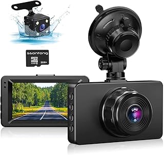 Dash Camera for Cars 1080P Full HD Dual Dash Cam 3" IPS Screen in Car Camera Front and Rear Night Vision,170°Wide Angle Motion Detection Parking Monitor G-Sensor(with SD Card)