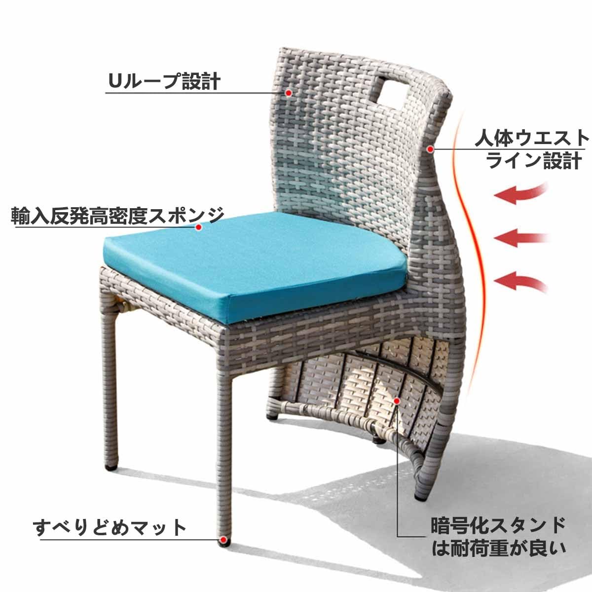 Amazon.co.jp: ラタン調 テーブル&チェア ガーデンファニチャー