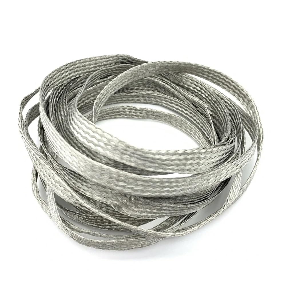 2, 4, 6, 8, 10, 16, 18 mm, cobre estañado, con funda retráctil de metal, blindado, protector de cable de señal, 2/5 m (cobre estañado, 5 m de ancho, 20 mm)