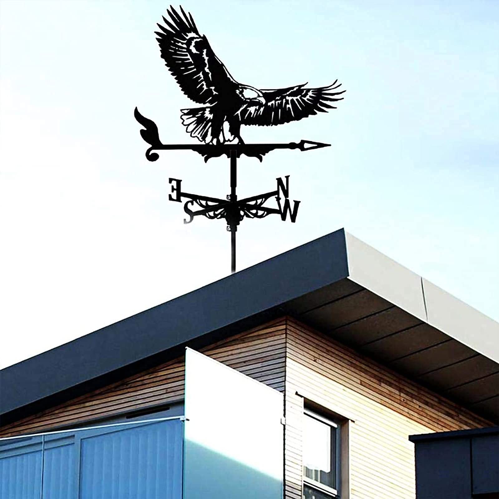 Pogoda Vane Weathervane do dachu - Weather Vane Pomiar Narzędzia Wskaźnik kierunku wiatru Wskaźnik Weathercock Stal nierdzewna do dekoracji ornamentu na patio (Color : Style-3)