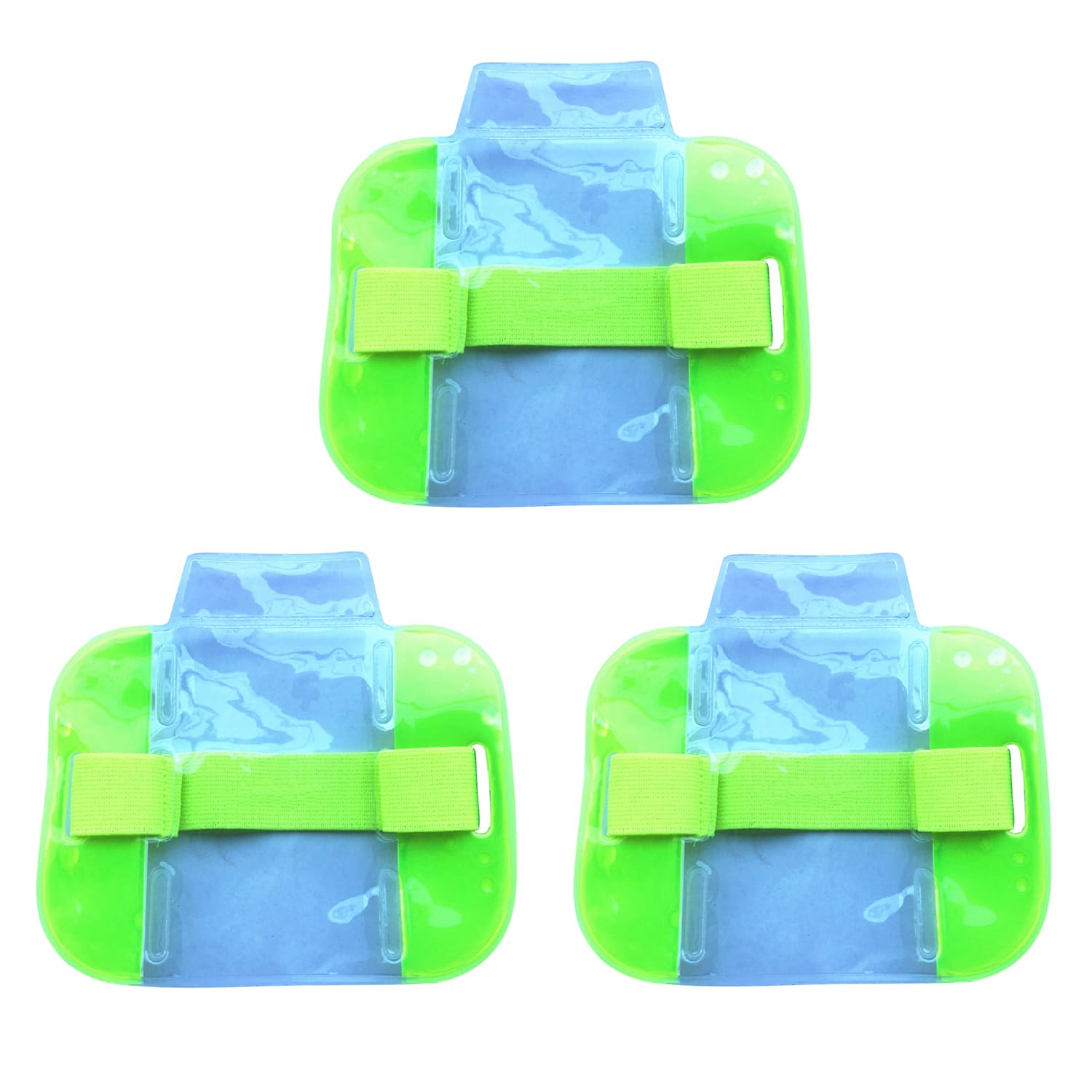 NAUZE 3 Pieces Arm Badge Holders ID/SIA License Badge Holder with Adjustable Strap for Security Warehouse Factory Staff Emergency Worker Doorman (Green)