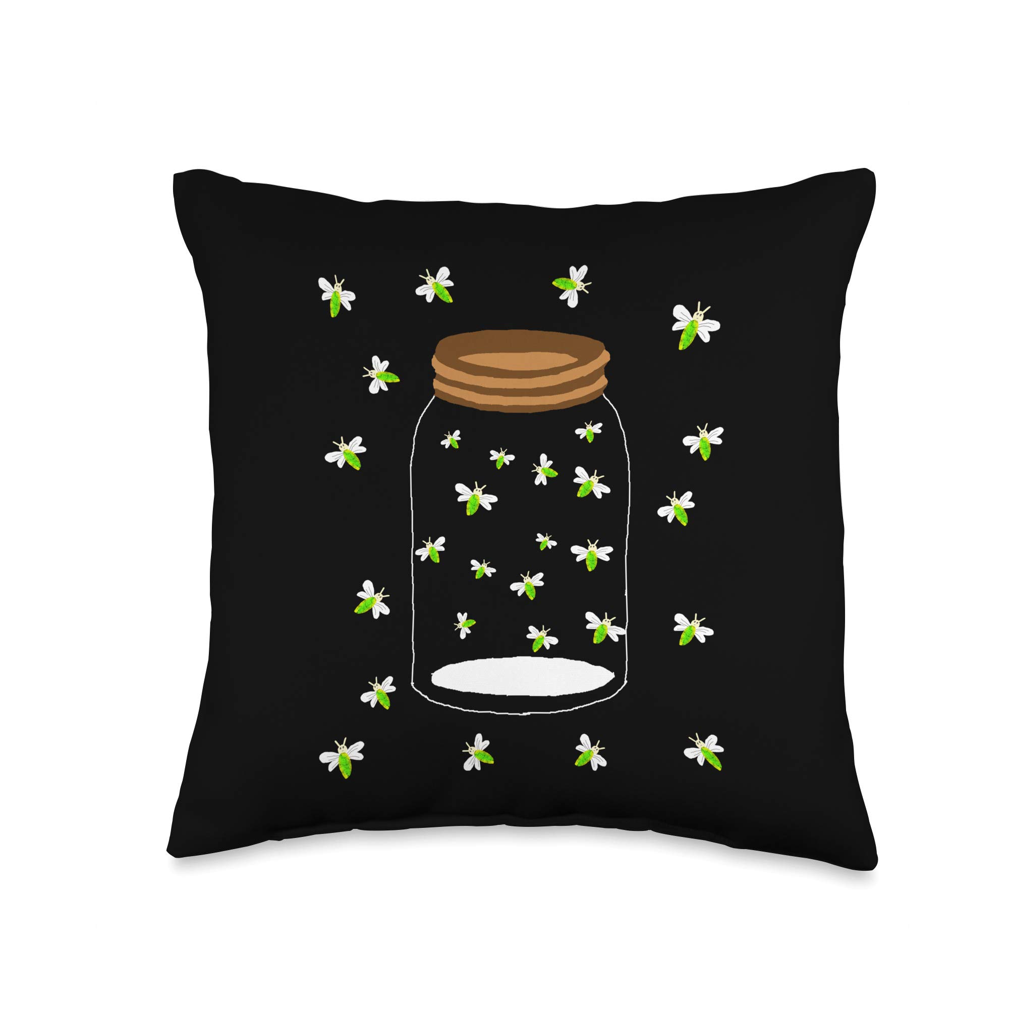 Fireflies Bugs In A Jar Firefly Lightning Insects Throw Pillow