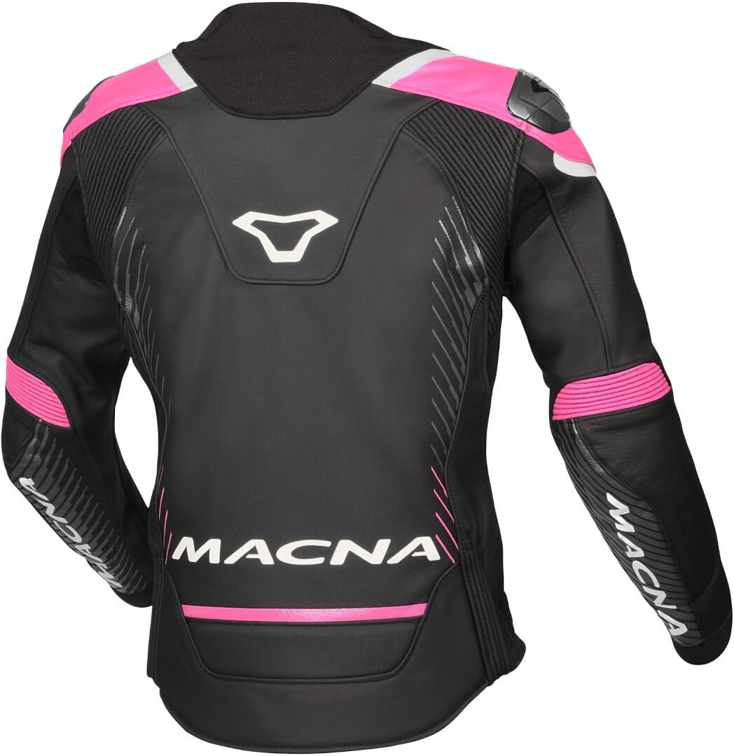 Macna Tronniq Damen Motorrad Lederjacke Schwarz/Pink 36