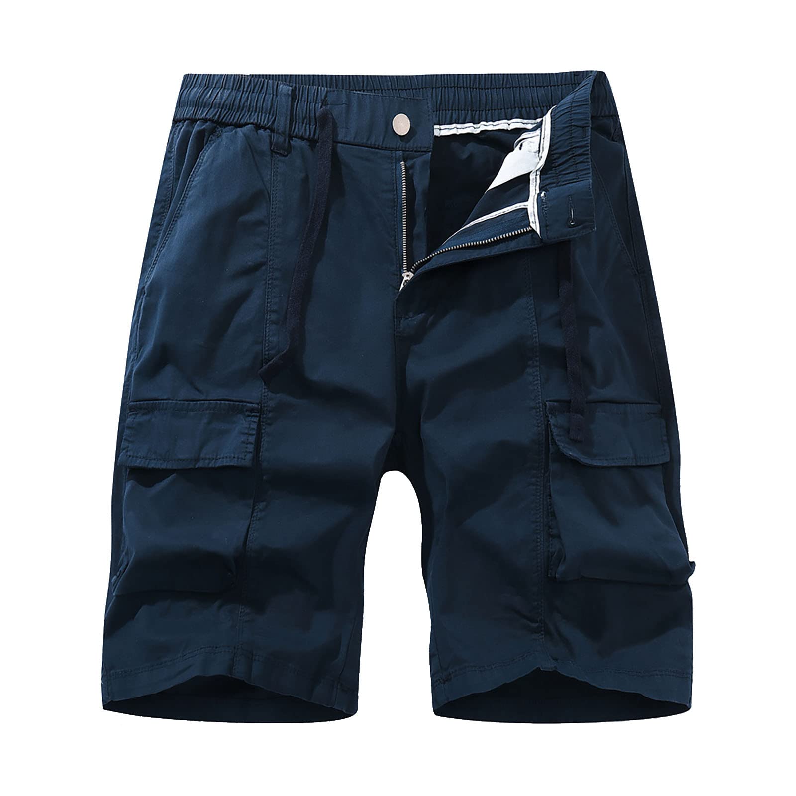 WWricotta Pantaloncini Cargo da Escursione Uomo – Vita Elastica, Cotone Leggero, Asciugatura Rapida, vestibilità Rilassata/A