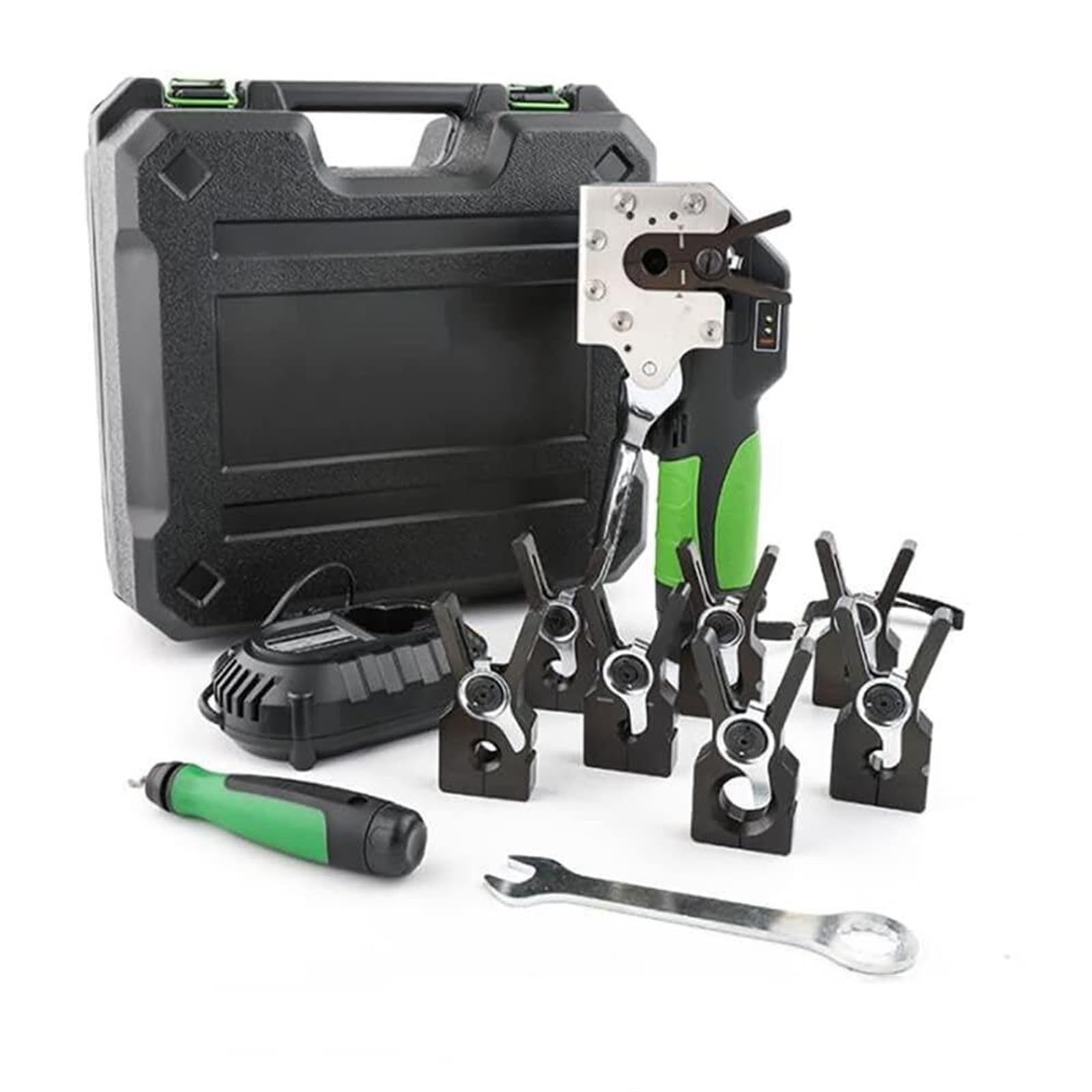 Kit de Abocardador Electrico para Tubos de Cobre Aluminio y Laton, Herramienta de Abocardado sin Cable con Bateria de Litio para HVAC y Refrigeracion, Juego de 0.25 a 0.75 Pulgadas(8collets)
