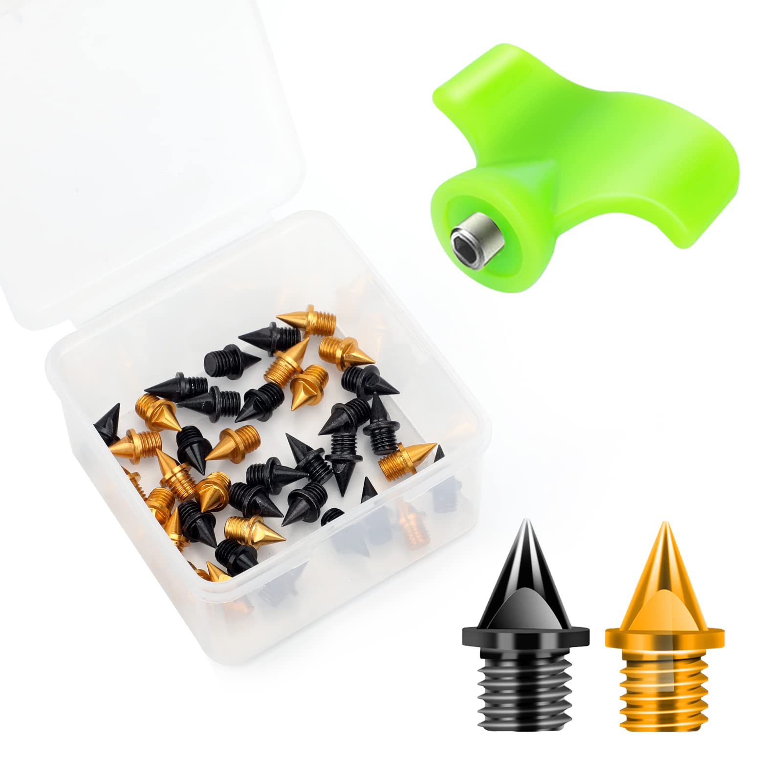1/4 Inch Carbon Steel Track Spikes, 32 Pieces Lighter Weight Spikes Track Shoes, Each Nail Weighs Only 0.47 Grams, Used for Track and Field Sprinting or Cross Country