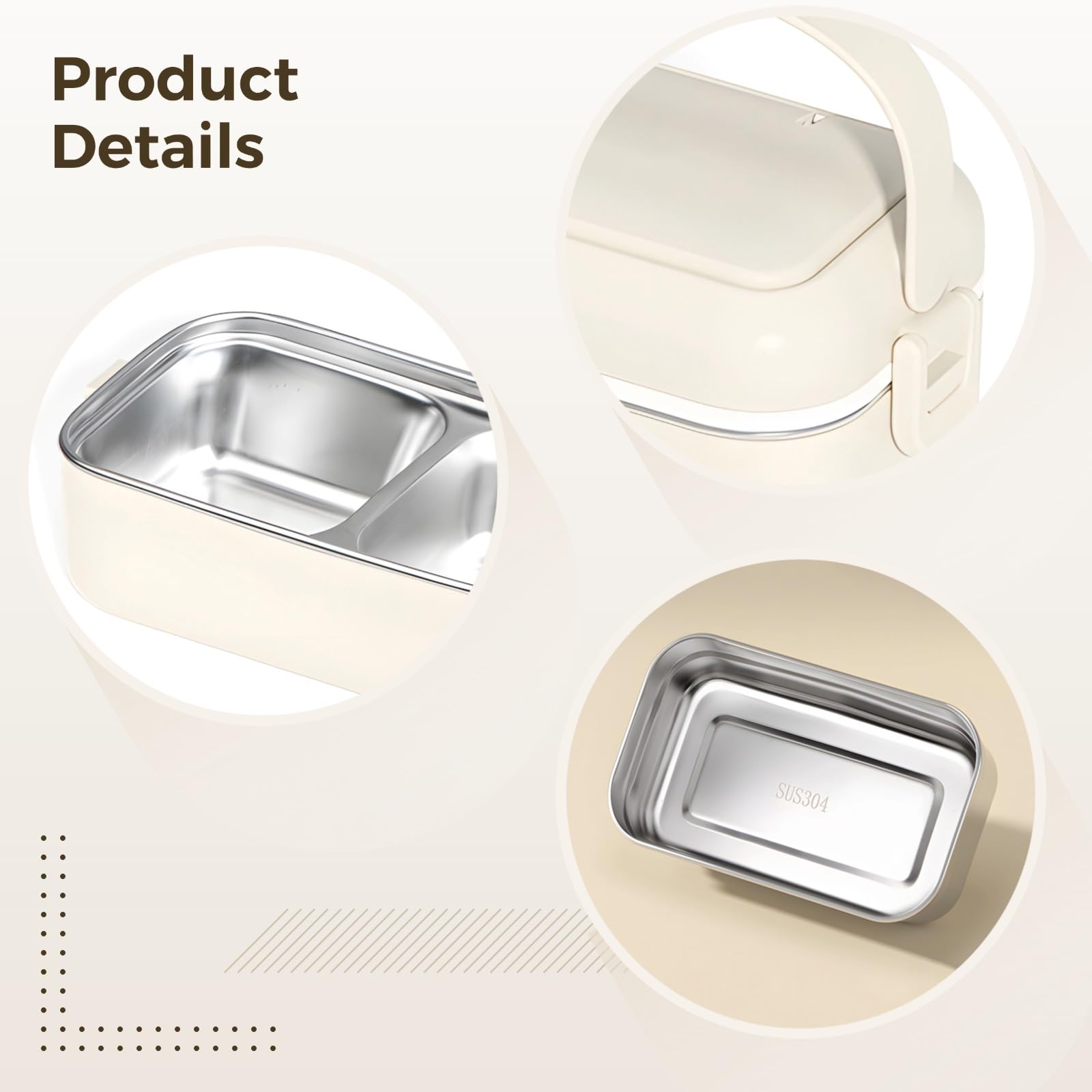 Boîte Bento en acier inoxydable 304, capacité extra-large, idéale pour les repas quotidiens, compatible micro-ondes, avec cuillère et baguettes, lunch box polyvalente pour adultes et déplacements