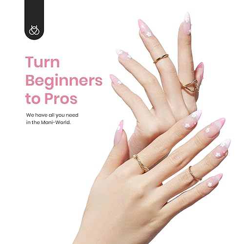 Miniatura 4 de Beetles - Kit de esmalte de uñas en gel con lámpara led para uñas, de 6 colores, blanco nieve, con capa base y superior, para salón, en casa, niñas