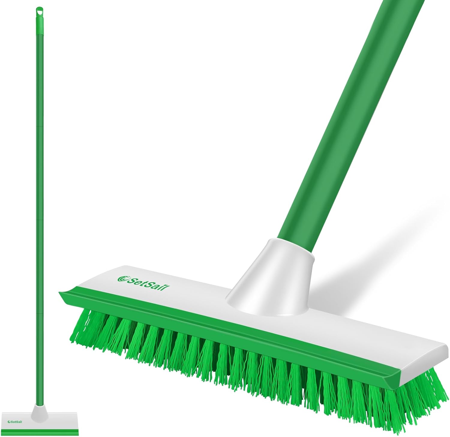  Floor Scrub Brush with 51-Inch Long Adjustable Handle Brush, Green