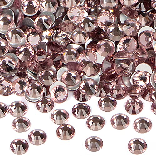 Image of 1440 Pieces Nail Rhinestones Glueless Hotfix Fixed Round Flat Back Glass for Jewelry Making with a Picking Pen (Ss20 1440pcs, Lt. Amethyst)