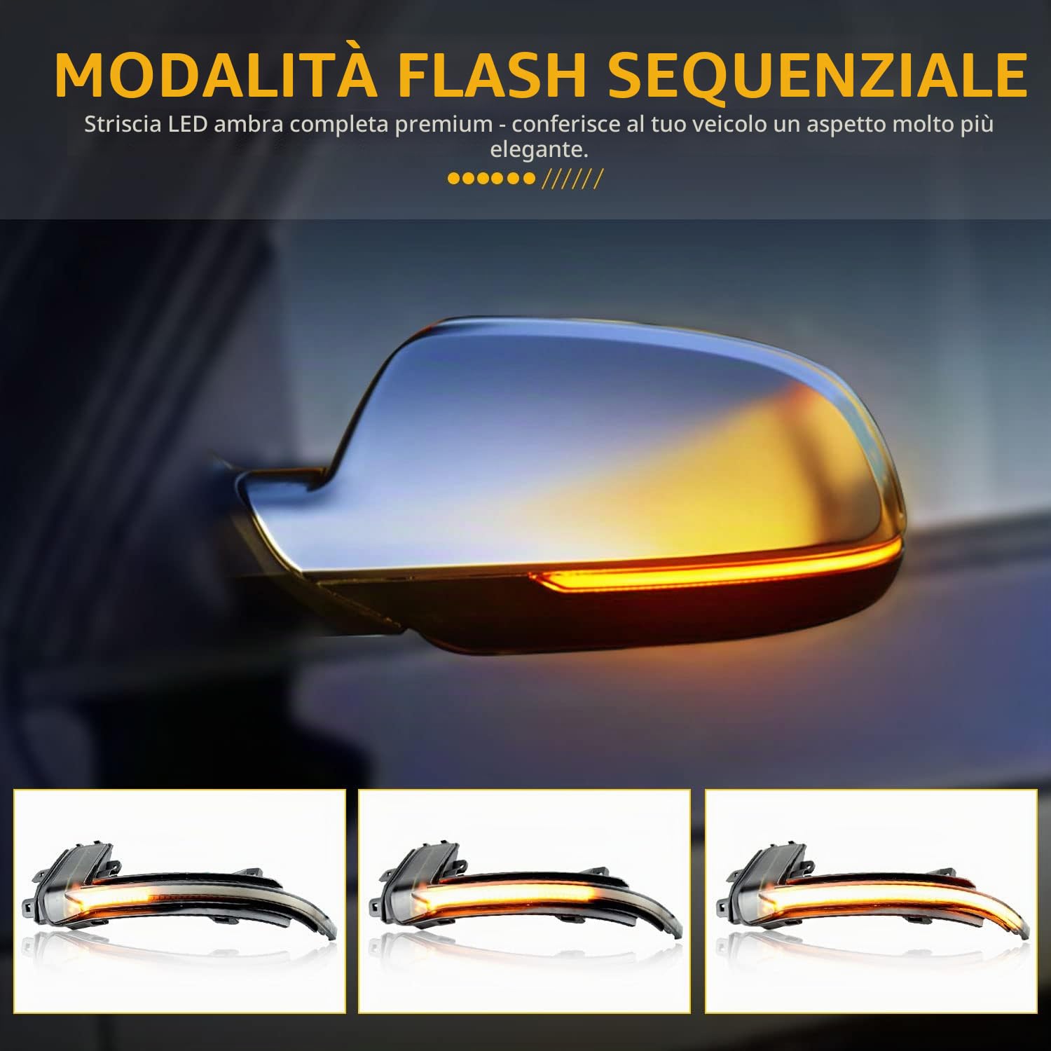Indicatore di Direzione per Specchietti Retrovisori Laterali a LED Dynamic Side Maker Per Au-di A4 B8.5 A5 B8.5 S5 A3 8P B8.5 RS3 RS4 RS5, Lampada LED Indicatore Specchio, 2 Pezzi