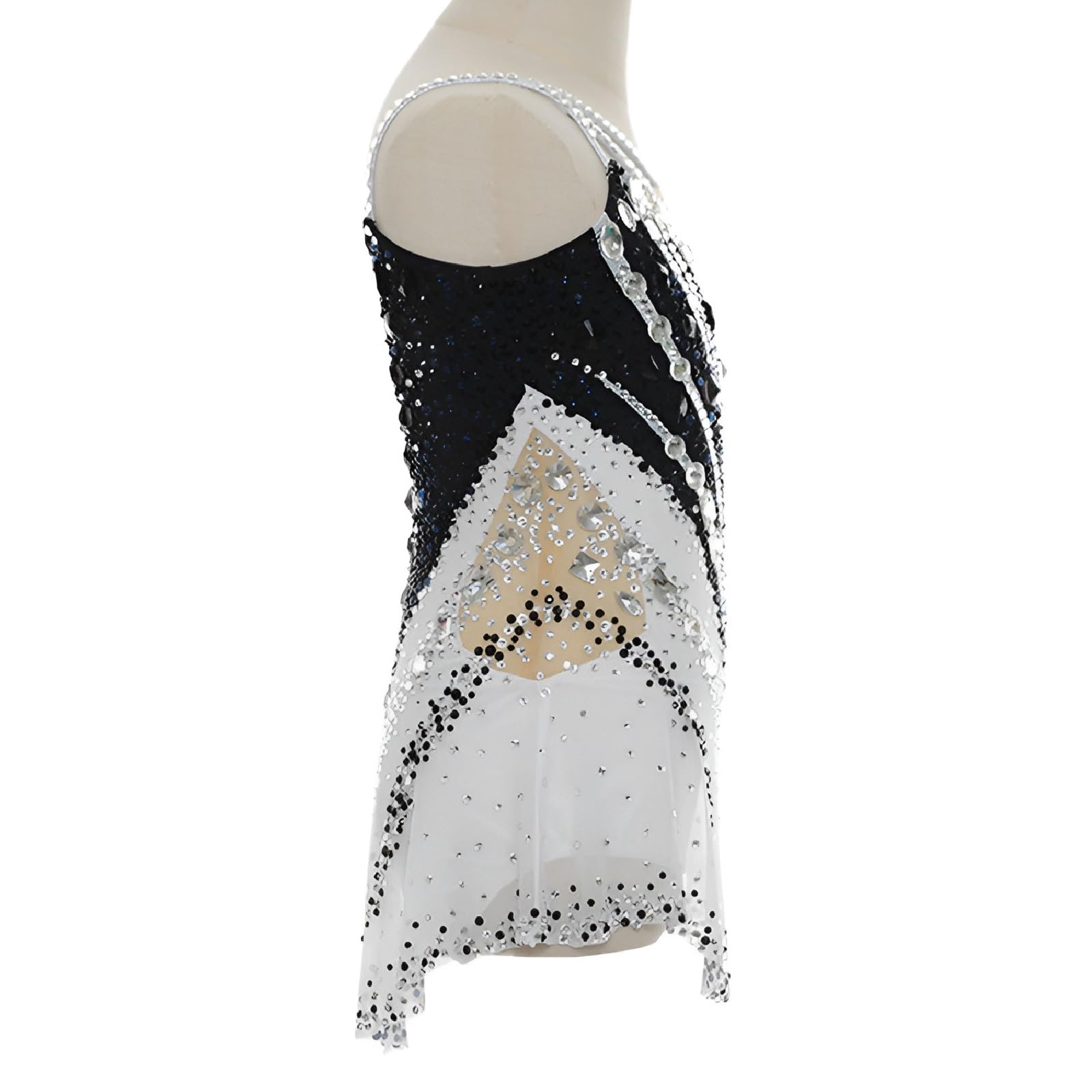 Gimnastyka Rytmiczna Trykot Patchwork Rhinestone Bez Rękawów Gimnastyka Konkurs Kostium Dla Dziewcząt I Kobiet