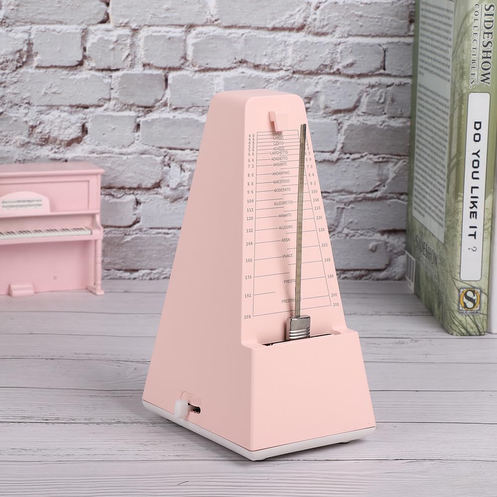 Metallmechanisches Kernmetronom Traditionelles Metronome Metronom im Pyramidenstil f¡§1r Klaviergitarren Violinzubehr(Rosa)