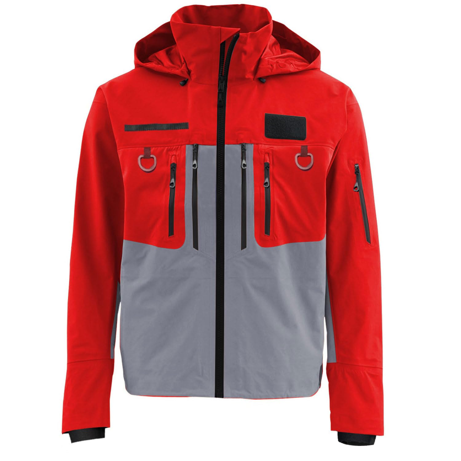 Waterproof Wading Jacket Breathable Rain Jacket for Fly Fishing Sailing Hunting Hiking Camping Medium Red