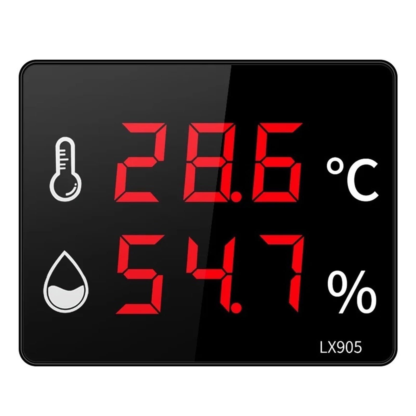 Digitale Temperatur und Feuchtigkeit Instrumente Thermometer Meter außen Sauna Schwimmbad Uesd LED,Hohe Stabilitätsleistung