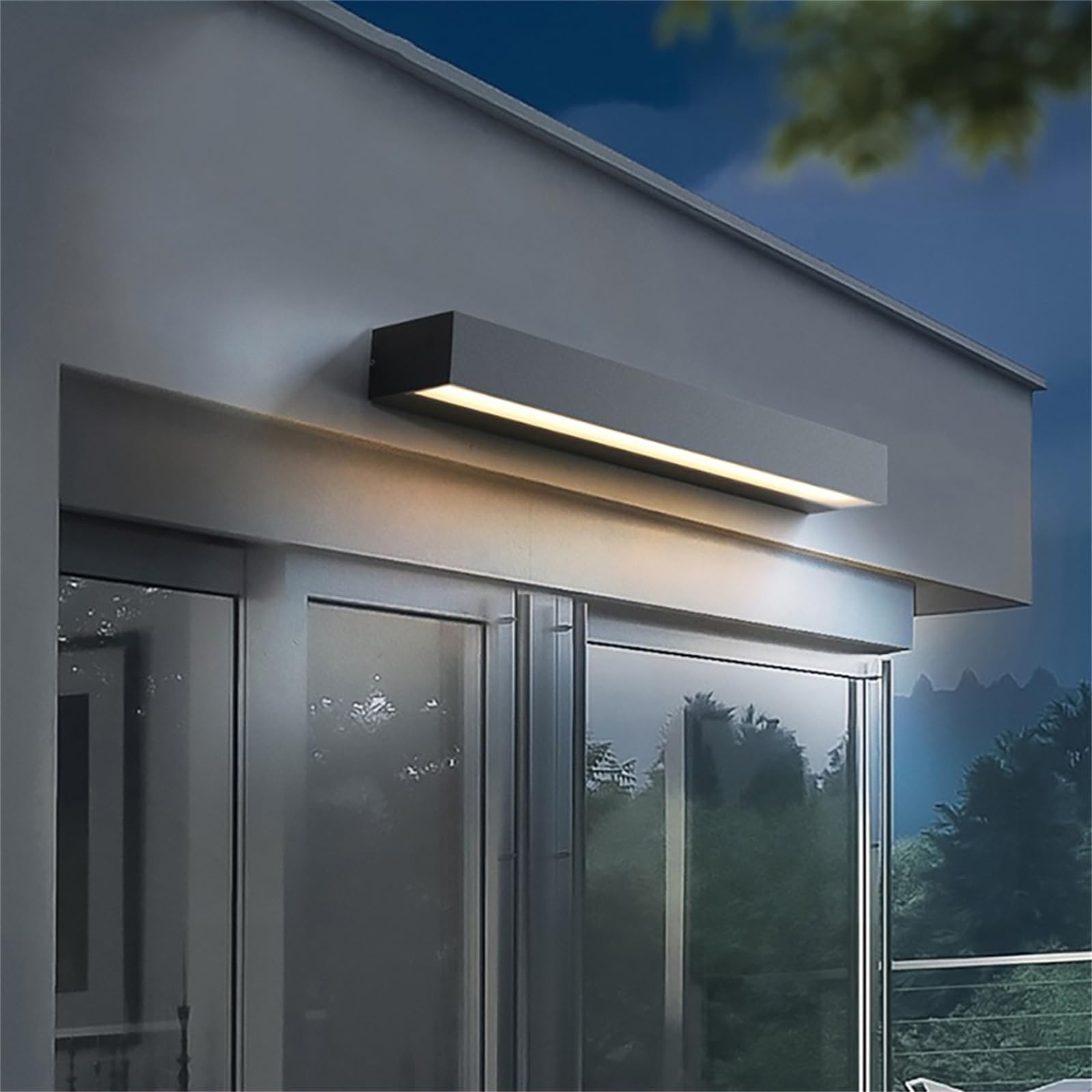 Applique Da Parete Per Esterni Lampada Da Esterno Per Esterni Apparecchio Di Illuminazione Per Decorazioni Per La Casa Per Balcone Portico Cancello Da Giardino IP65 Impermeabile,Nero,50CM