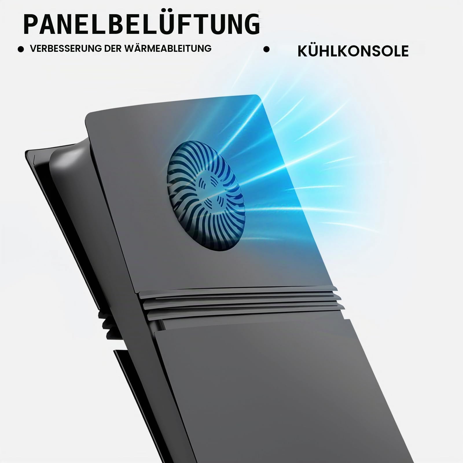 Faceplates für PS5 Pro Digital Edition, PS5 Pro Cover mit Kühlungsöffnung, ABS Anti-Scratch staubdicht Ersatz Seitenplatten Platte Case Shell für PlayStation 5 Pro Digital, Schwarz
