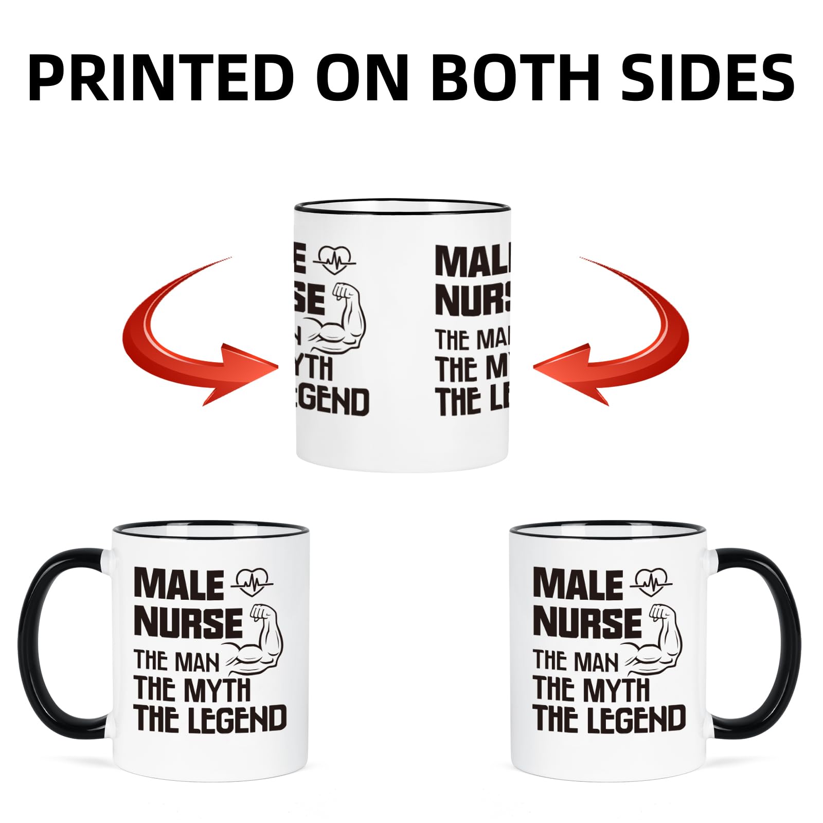 YHRJWN Male Nurse Gifts, The Man The Myth The Legend Mug, Nurse Gifts for Men, Graduation Birthday Nurses Appreciation Gift for Male Nurses, Colleague, Friends, 11 Oz Coffee Mug