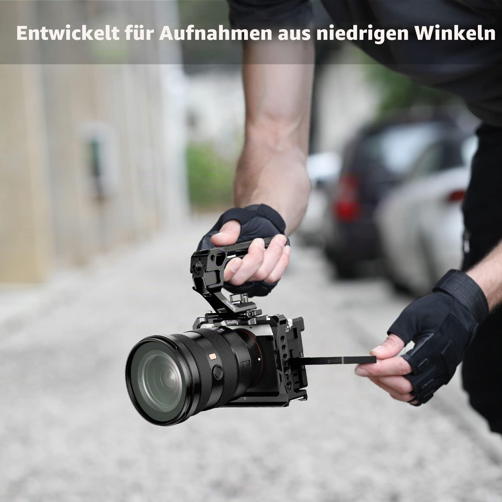 SMALLRIG NATO Top Handle, Griff mit NATO Schnellspanner für Kamerakäfig, universelles Video Rig mit 5 Kaltschuh zur Montage von DSLR Kamera mit Mikrofon, nur 124g (Lite) – 3766