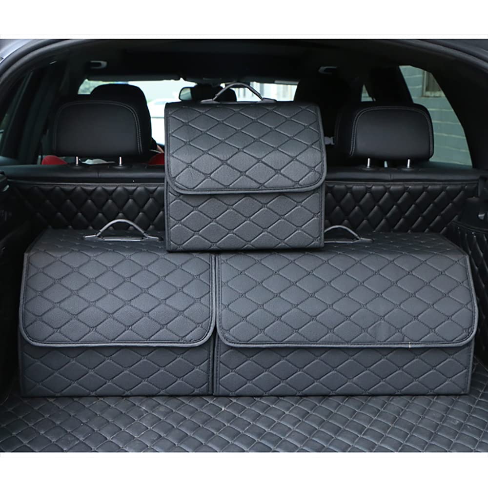 Sacs pour Coffre De Voiture Cuir Rangements pour Coffre pour Mercedes Benz V-Class V220d V250d V300d L Boîte Rangement Voiture Pliante Accessoires Auto, Black XL
