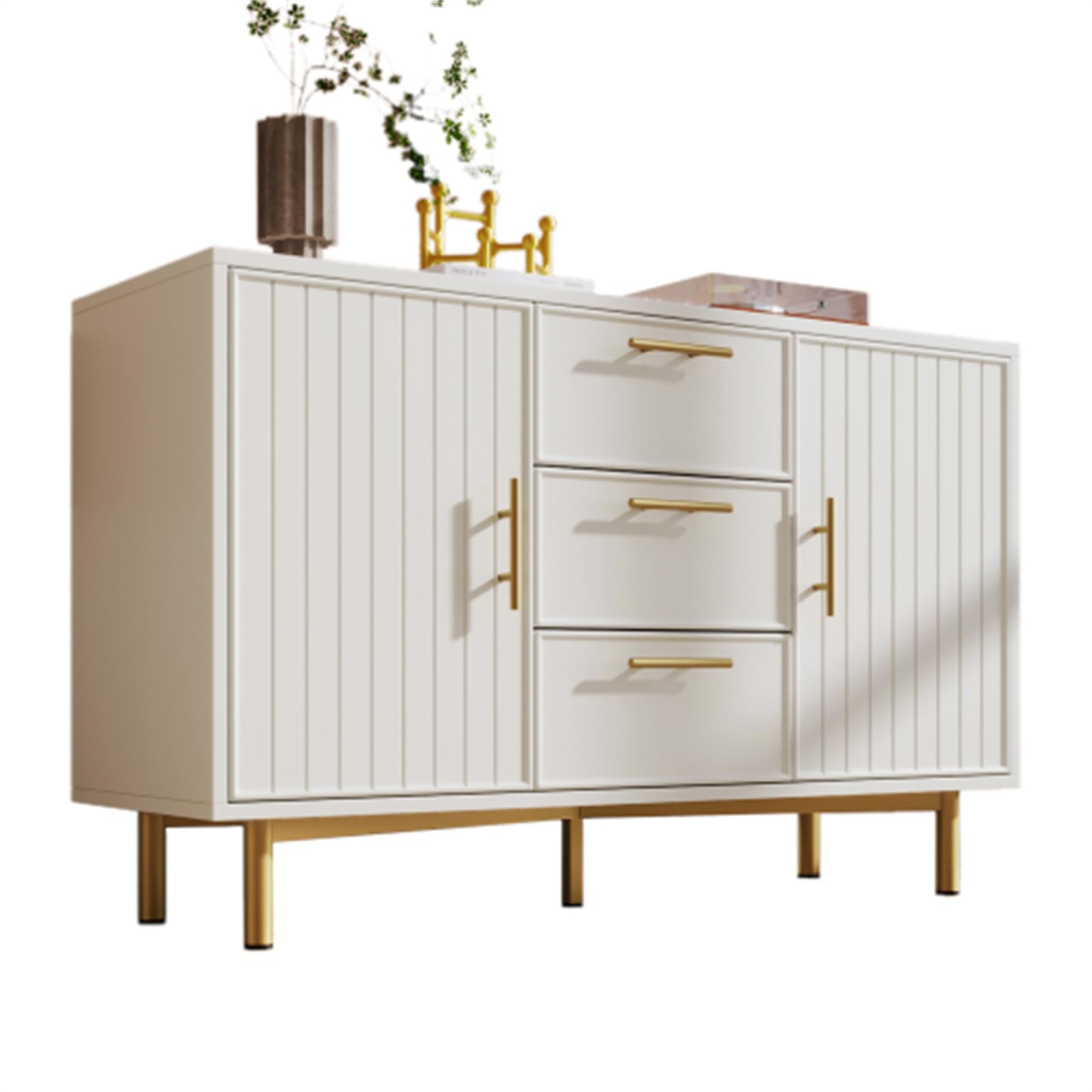 Mobile da Ingresso Moderno E di Lusso Leggero, Credenza con Ripiani Regolabili, Mobile Alto con Ante Portaoggetti di Grandi Dimensioni Adatto per Soggiorno E Camera da Letto