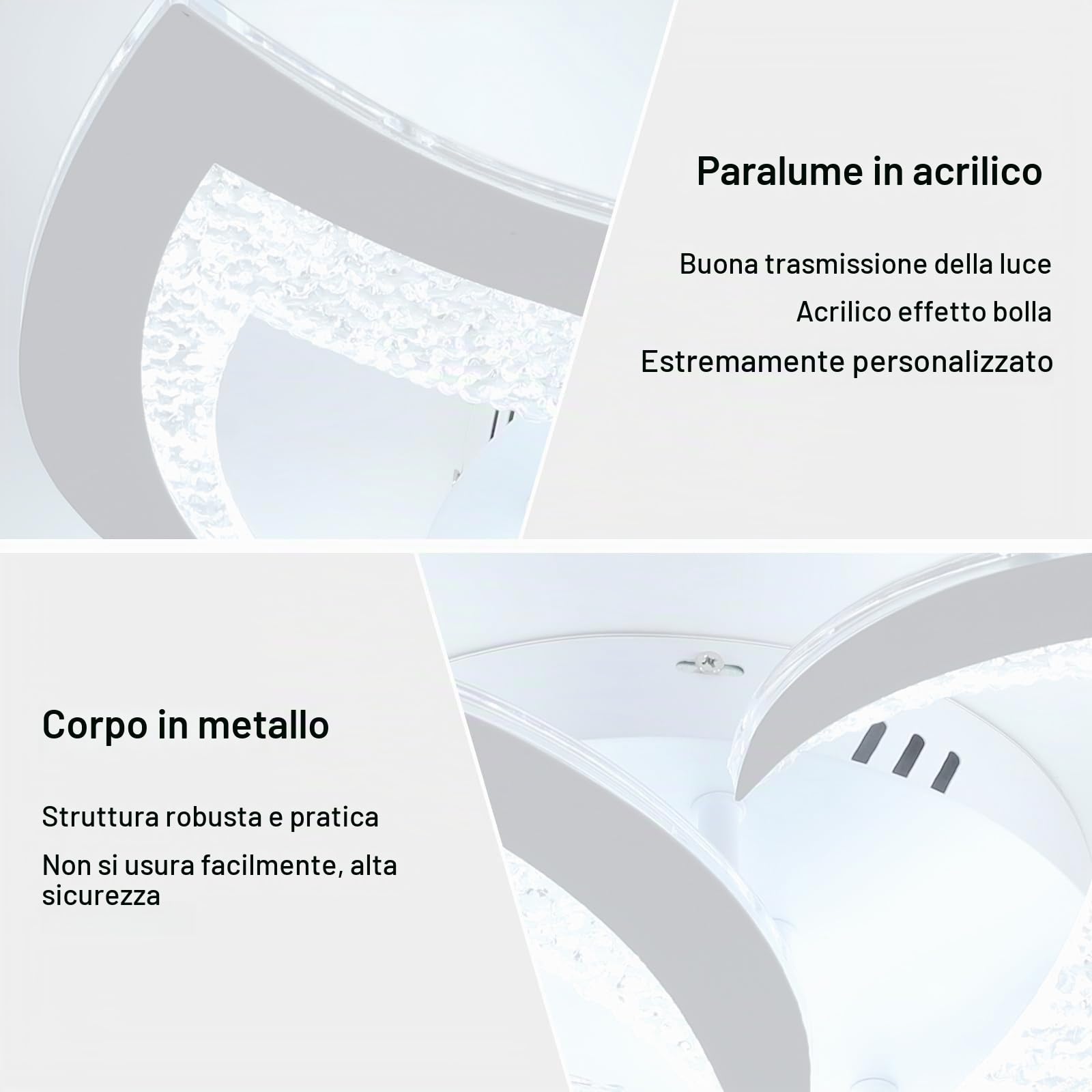 Plafoniera LED Soffitto 60W, 6500K Bianco Freddo | Lampadario LED Moderna Creativa A Forma di Petalo in Acrilico per Soggiorno Camera da Letto Sala da Pranzo Ufficio, 60CM