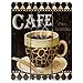 Coffee Wall Decor Set of 3 Modern Paintings Latte Java Mocha Mug Cup Wooden Hanging Art For Cafe Office Kitchen Living and Dining Room Accessories