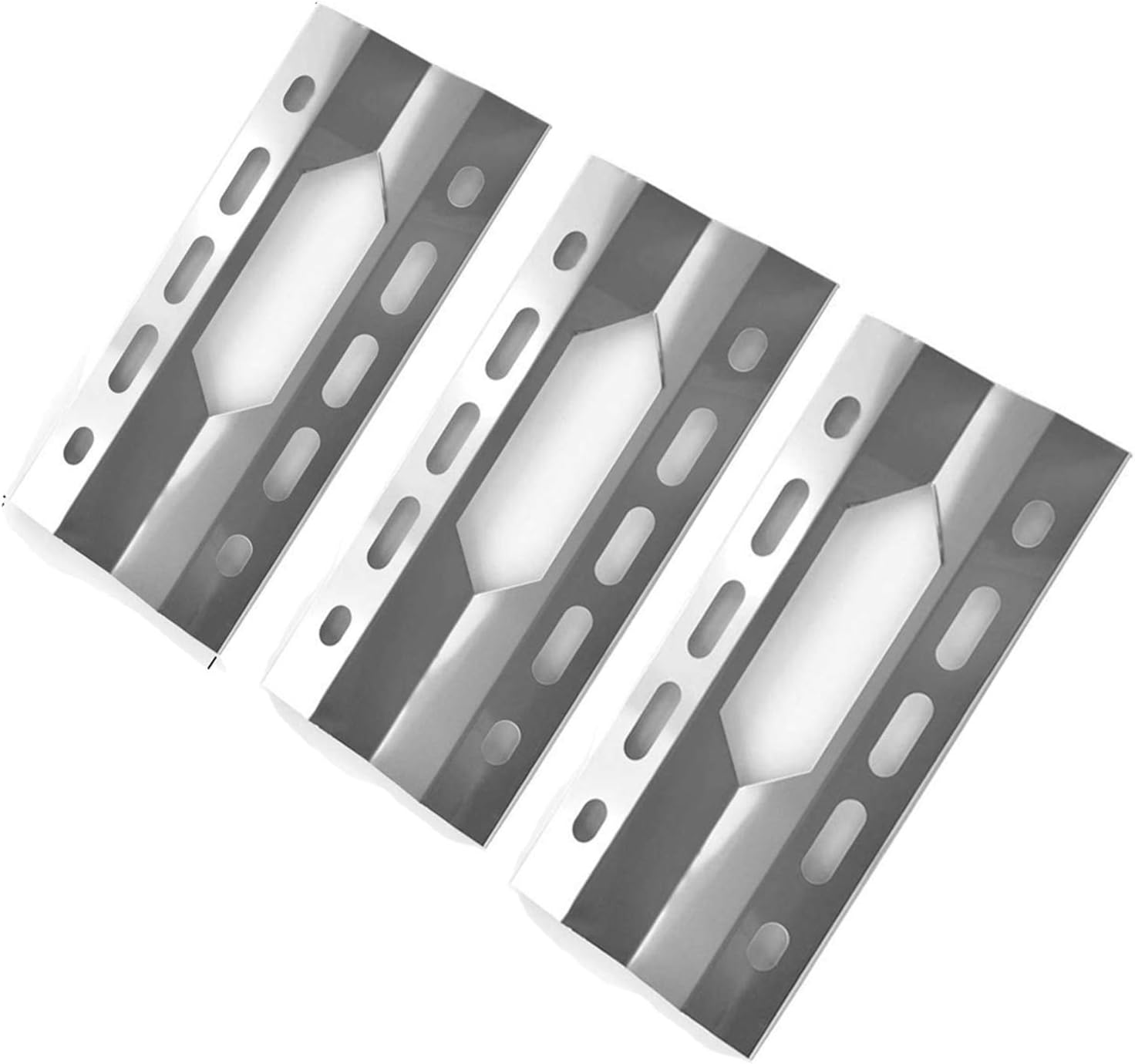 Grill Replacement Parts for Kirkland 720-0108, 720-0011, Nexgrill 720-0047-U, 720-0008T and More, 3-Pack SS Heat Shield PlateTent Burner Cover Flame Tamer 17 5/16 inch…