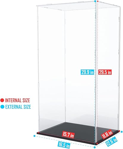 Miniatura 2 de Choowin Vitrina de acrílico de 29 pulgadas de alto para Lego 43197, vitrina de acrílico transparente para Bearbrick 1000% vitrina, caja de