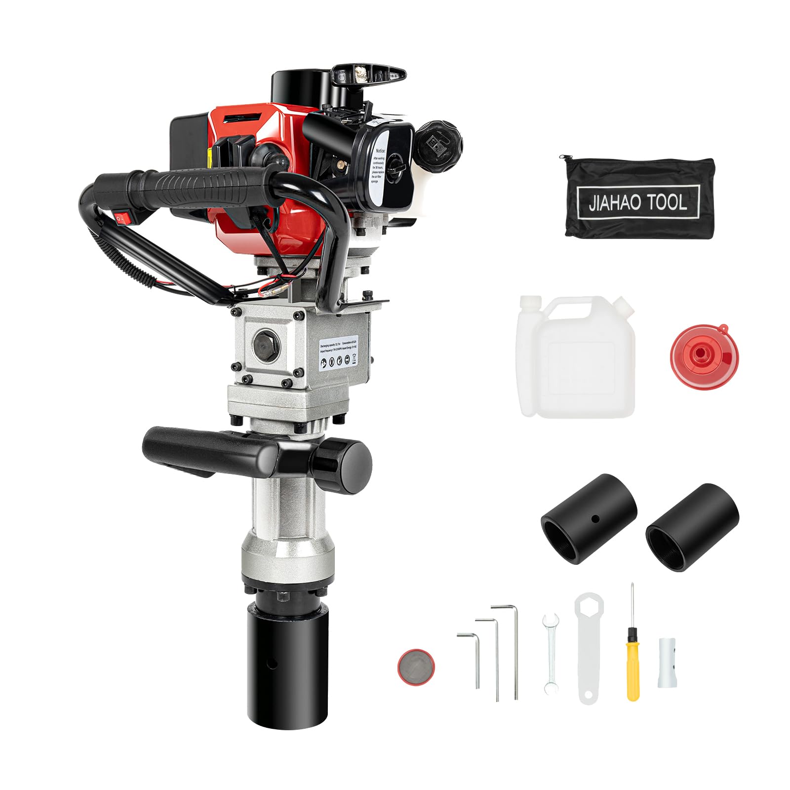 Motor de gasolina de 2 tiempos, caja de postes, 2200 rpm, martillo de valla de jardín, controlador en T, kit de controlador de pilas de gasolina, controlador de postes, caja de postes en T a