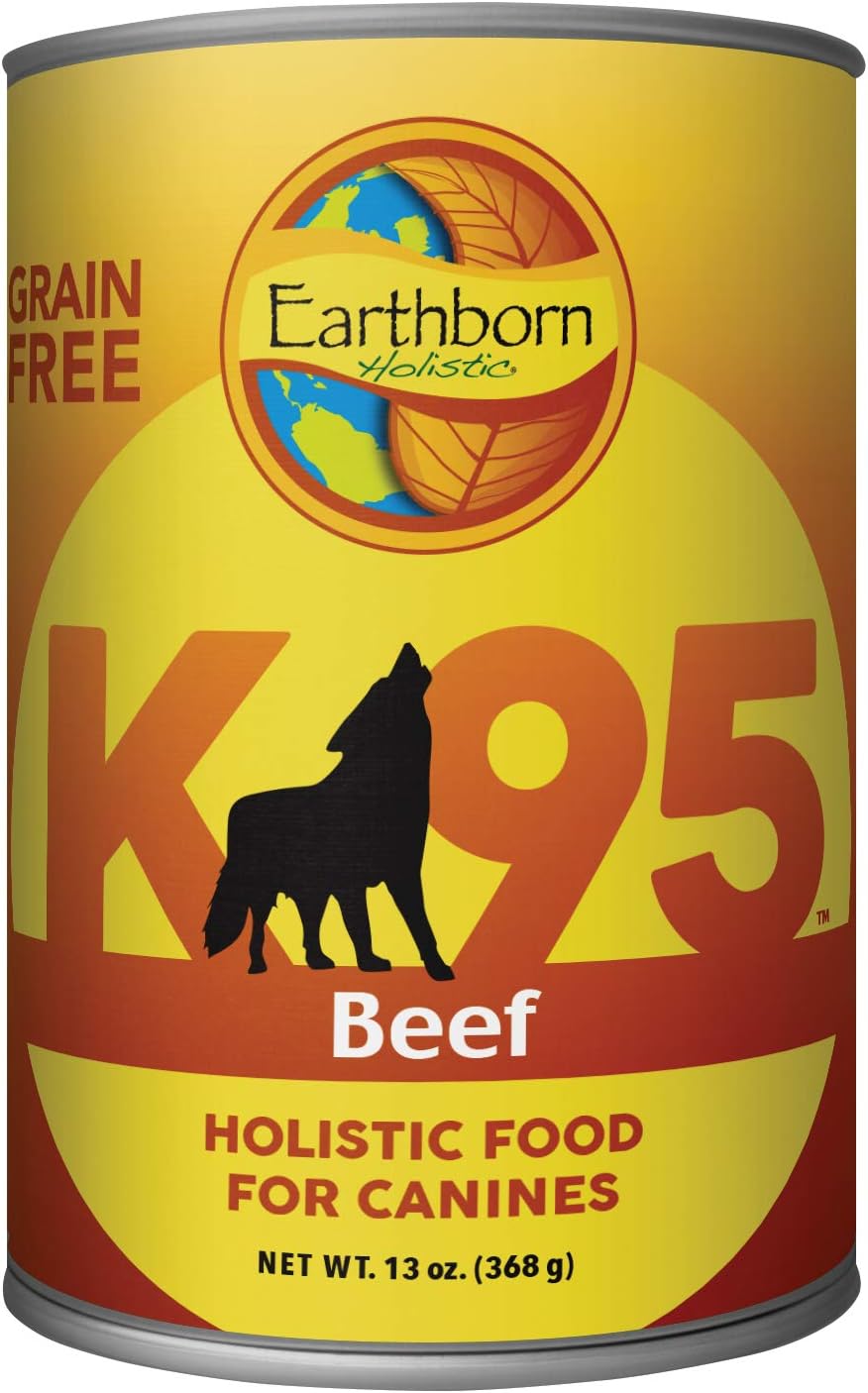 Earthborn Holistic K95 Beef Recipe Grain-Free Canned Moist Dog Food 13 oz Can