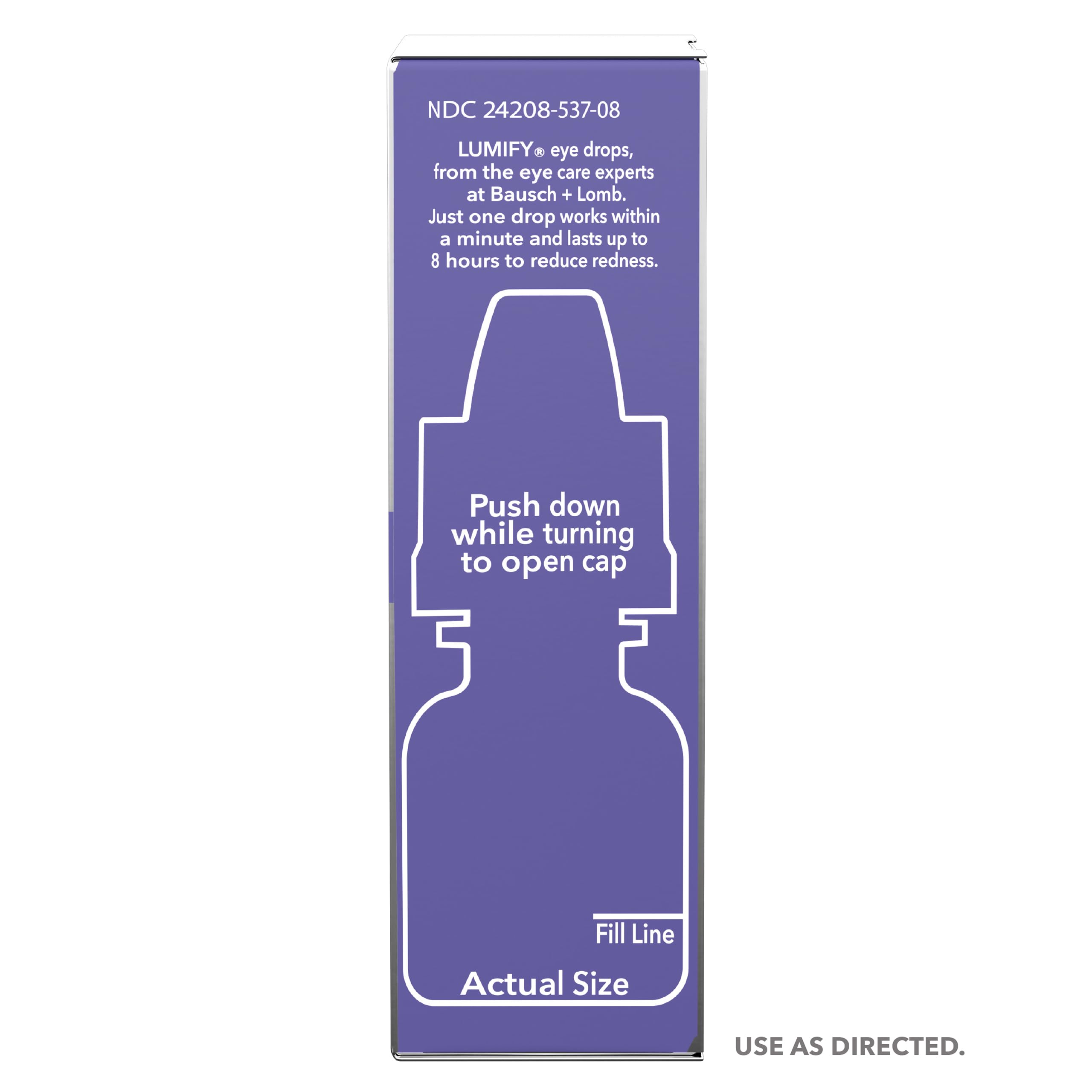 LUMIFY Eye Drops for Red Eyes, Redness Reliever for Brighter Looking Eyes, Works in 1 Minute & Lasts Up to 8 Hours, Eye Drops, 0.08 Fl Oz (2.5 mL), Packaging May Vary