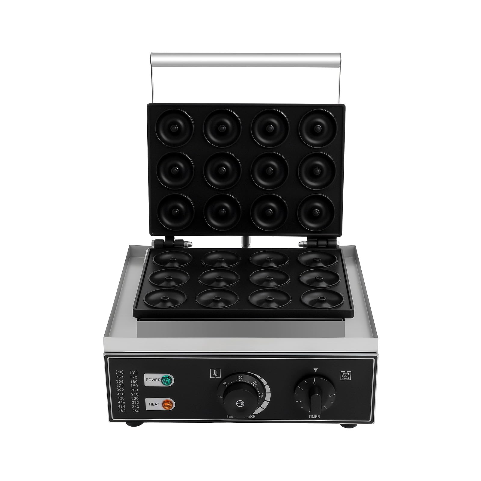 Electric Donut Maker, 12 Holes Commercial Donut Machine 110V 1500W Double-Sided Heating Nonstick Electric Mini Doughnut Donut Machine for Home, Bakery, Dessert Shop, Mall, Coffee Shop