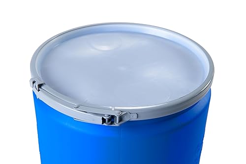 Miniatura 22 de Eagle Tambor de plástico de 55 galones con tapa, cerradura de palanca de metal, 39.1 x 23.8 pulgadas, paquete de laboratorio de cabeza abierta hecho