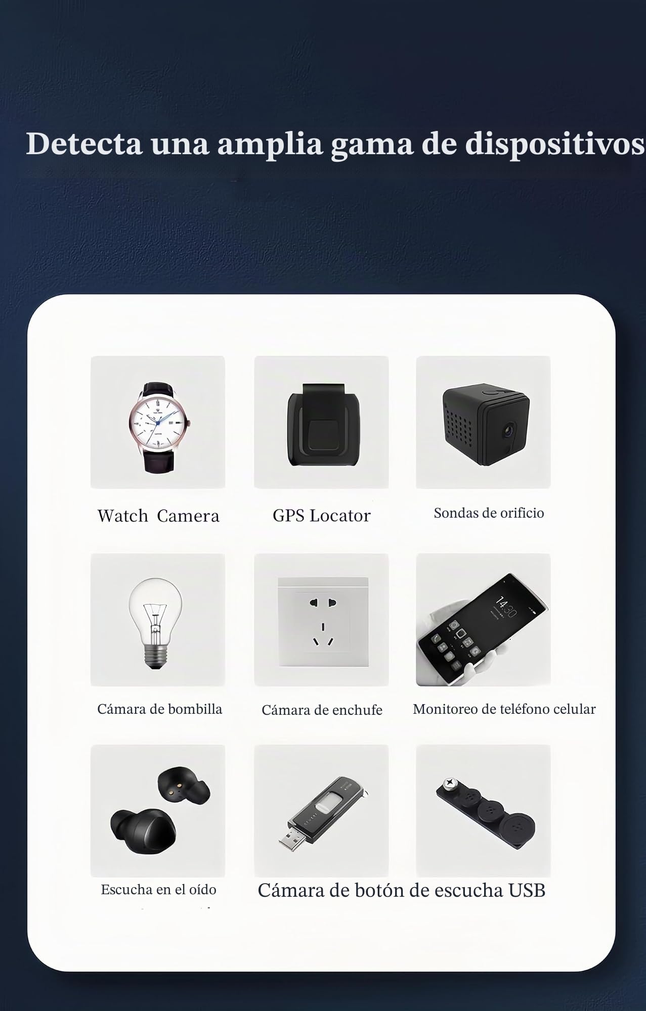 2 Pack Cámara Oculta Detector Anti Spy Bug Señal Inalámbrica Dispositivo Protector de Privacidad Scan Tracker Finder Dispositivo de Detección de la Pluma para el Coche Oficina Casa de Viajes