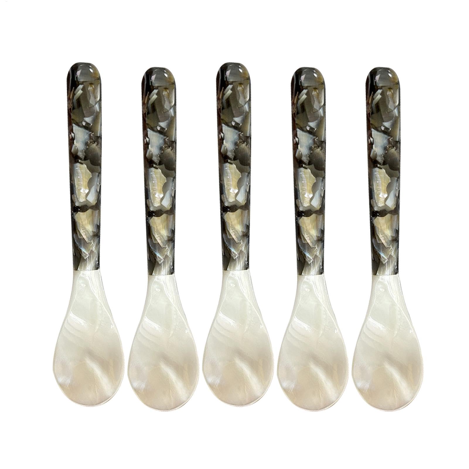 Cucchiaio da caviale con conchiglia, set di cucchiai in madreperla, set di posate per caviale, eleganti cucchiai per caviale, cucchiai decorativi, utensili da portata per caviale, set di 5 cucchiai