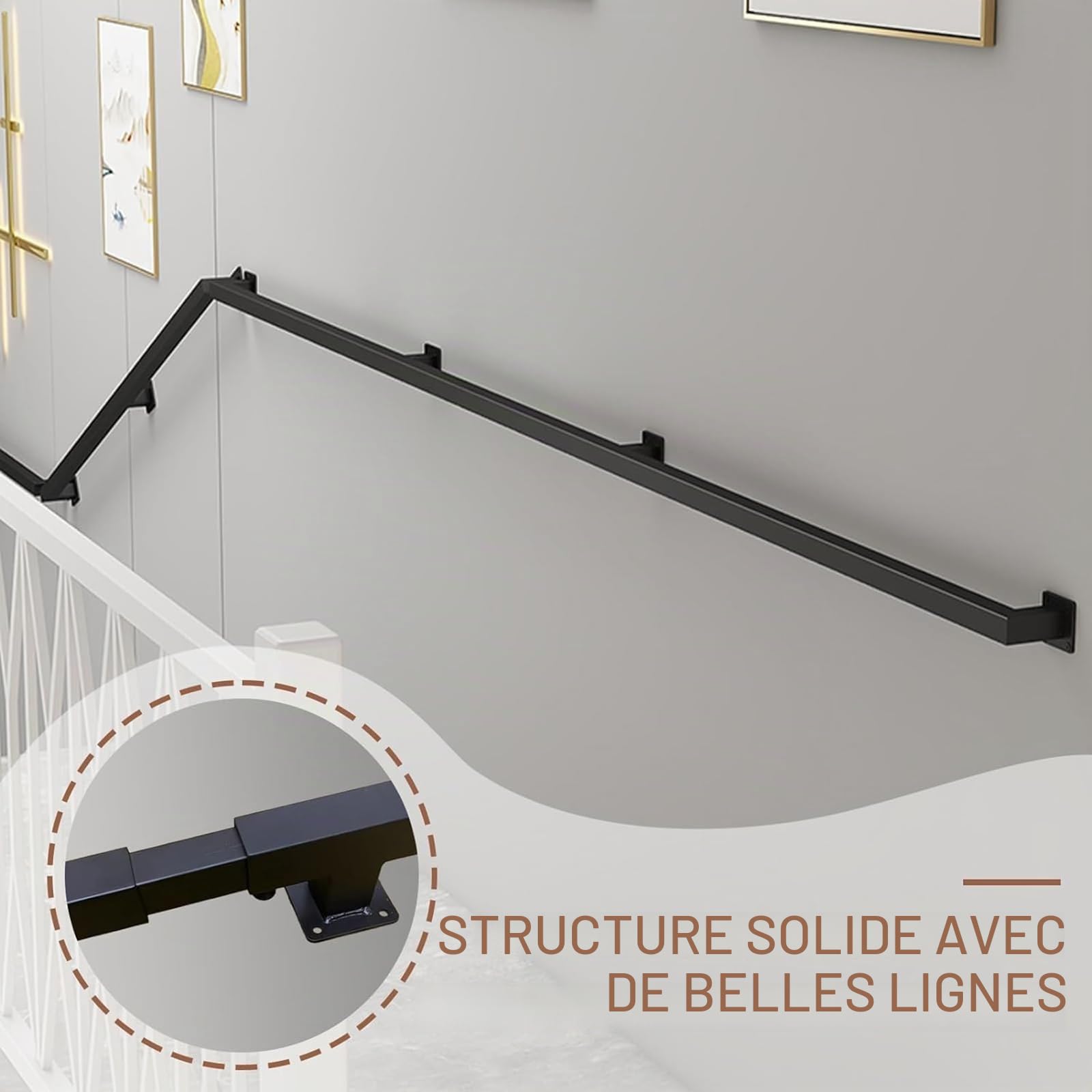 240cm main courante pour escalier,rampe escalier | Rampe D'escalier De Fer du Vent Industriel, L'intérieur du Foyer Et La Main Courante du Corridor Loft Extérieur