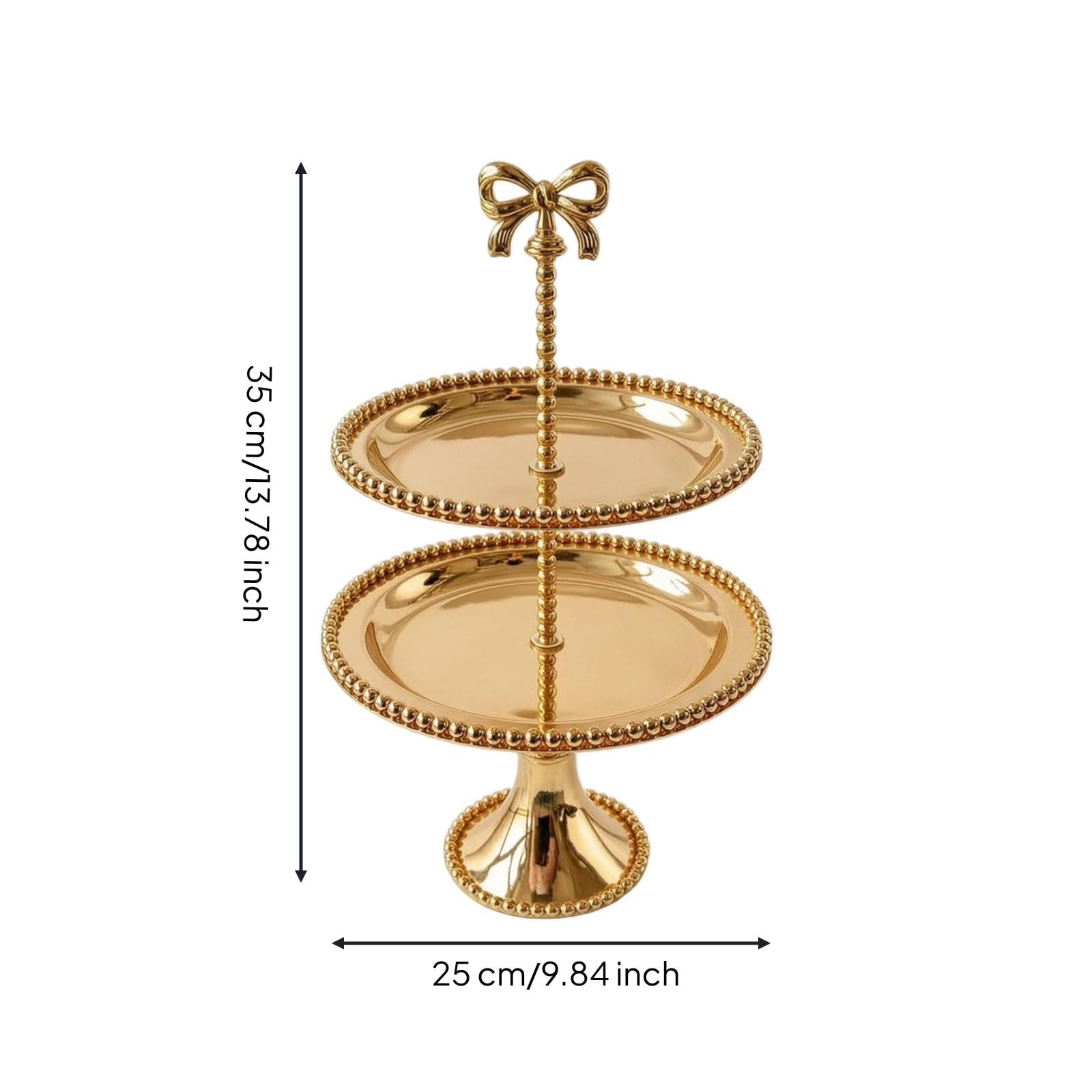 KESOTO Présentoir Gâteau Multi-niveaux Support Pâtisserie Plateau Rond Miroir Colonne Centrale et Base Évasée pour Stabilité Décoration Raffinée Adapté aux , Doré