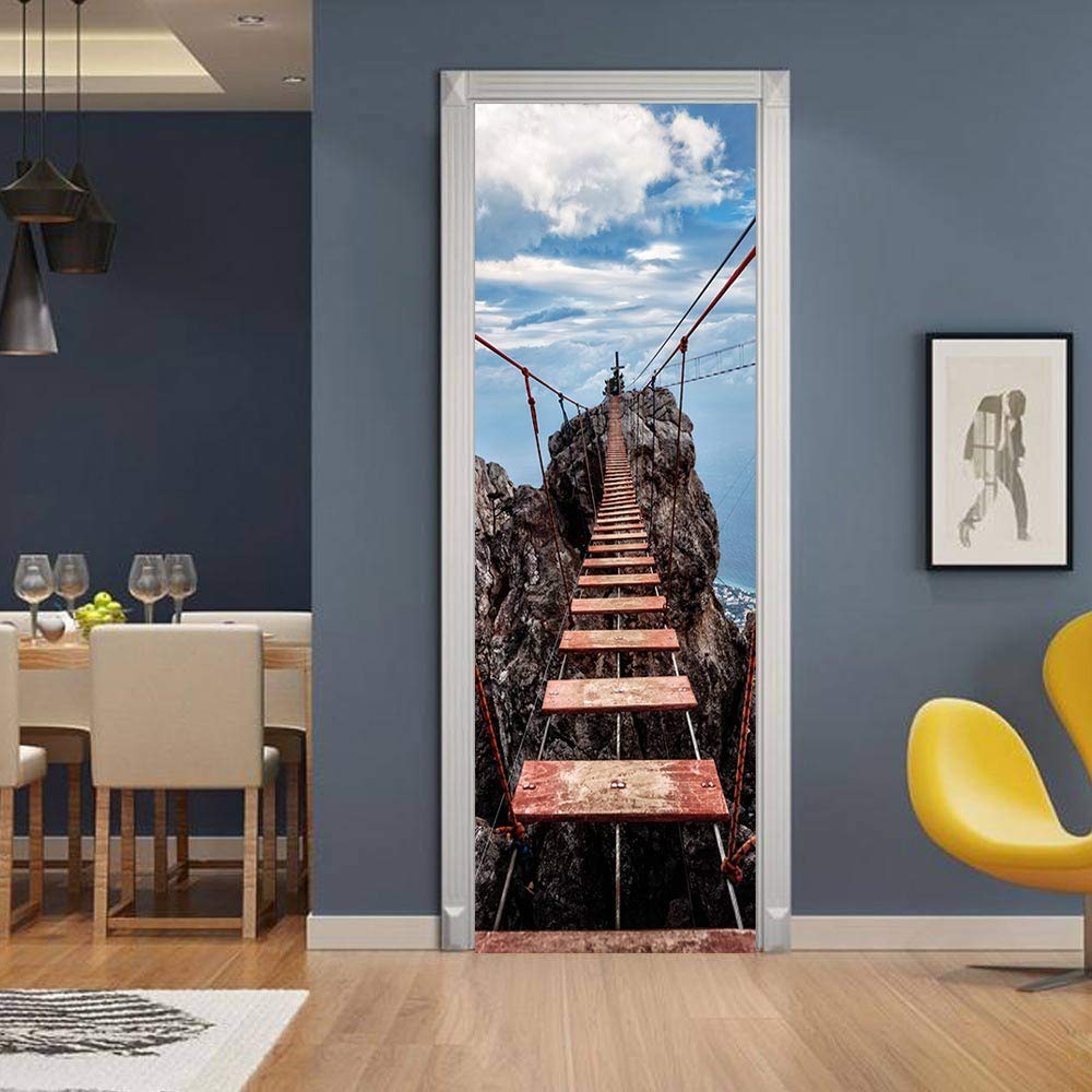 Produktbild von A.Monamour Türtapete Selbstklebend Türfolie Türposter 3D Vollmond