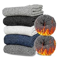 Josnown 5 Pairs Thermal Socks for Men, Soft & Cozy Thicken Wool Warm Socks in Winter, UK 6-11