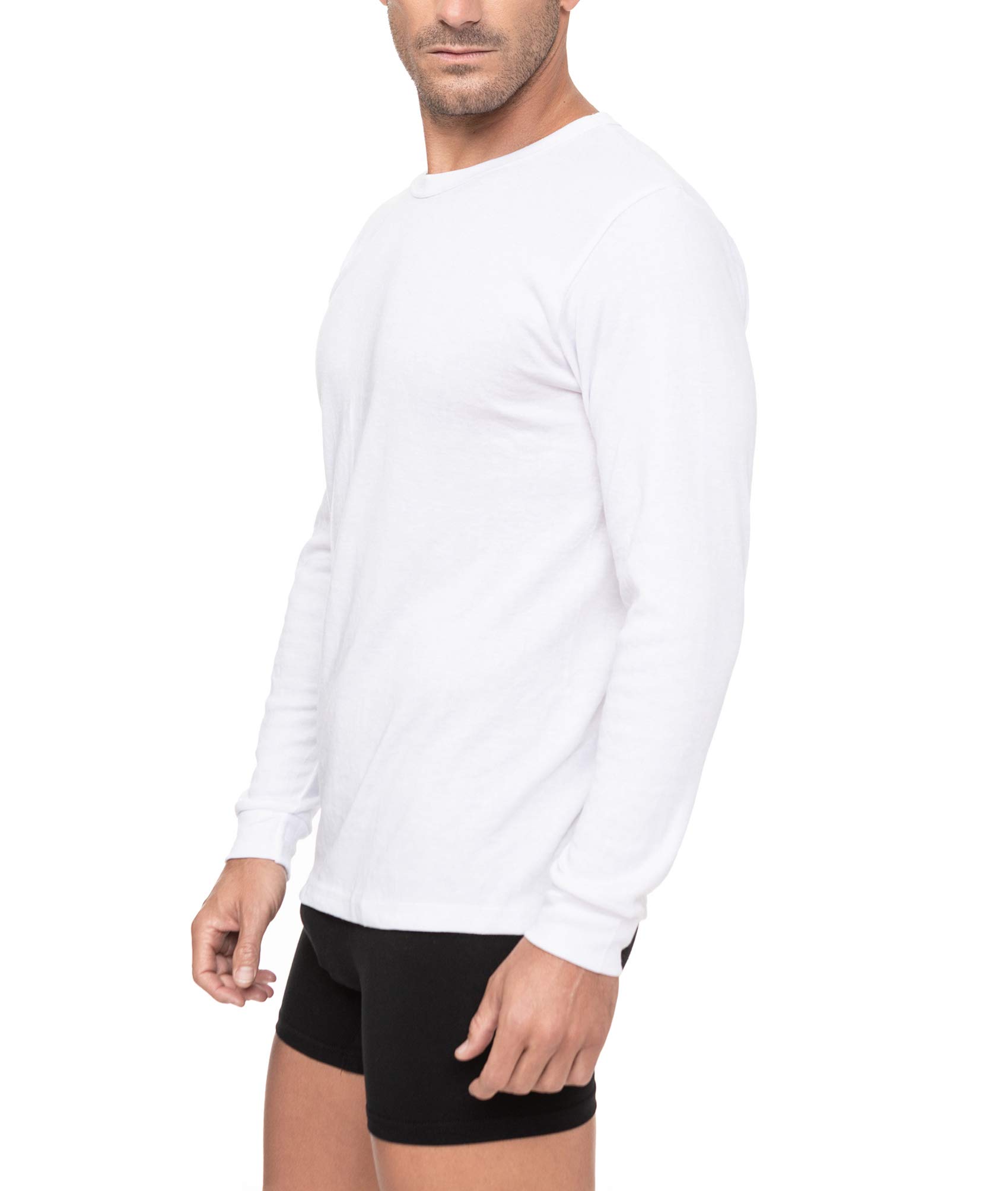 Maglietta intima termica in cotone manica lunga uomo o donna girocollo 3 colori tinta unita