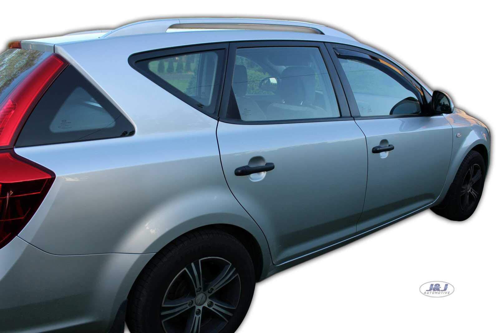J&J AUTOMOTIVE Deflettori d'Aria per Kia Cee'D 5-Porte Berlina 2007-2012, Set da 2 Pezzi, Nero Fumé Oscurato Heko