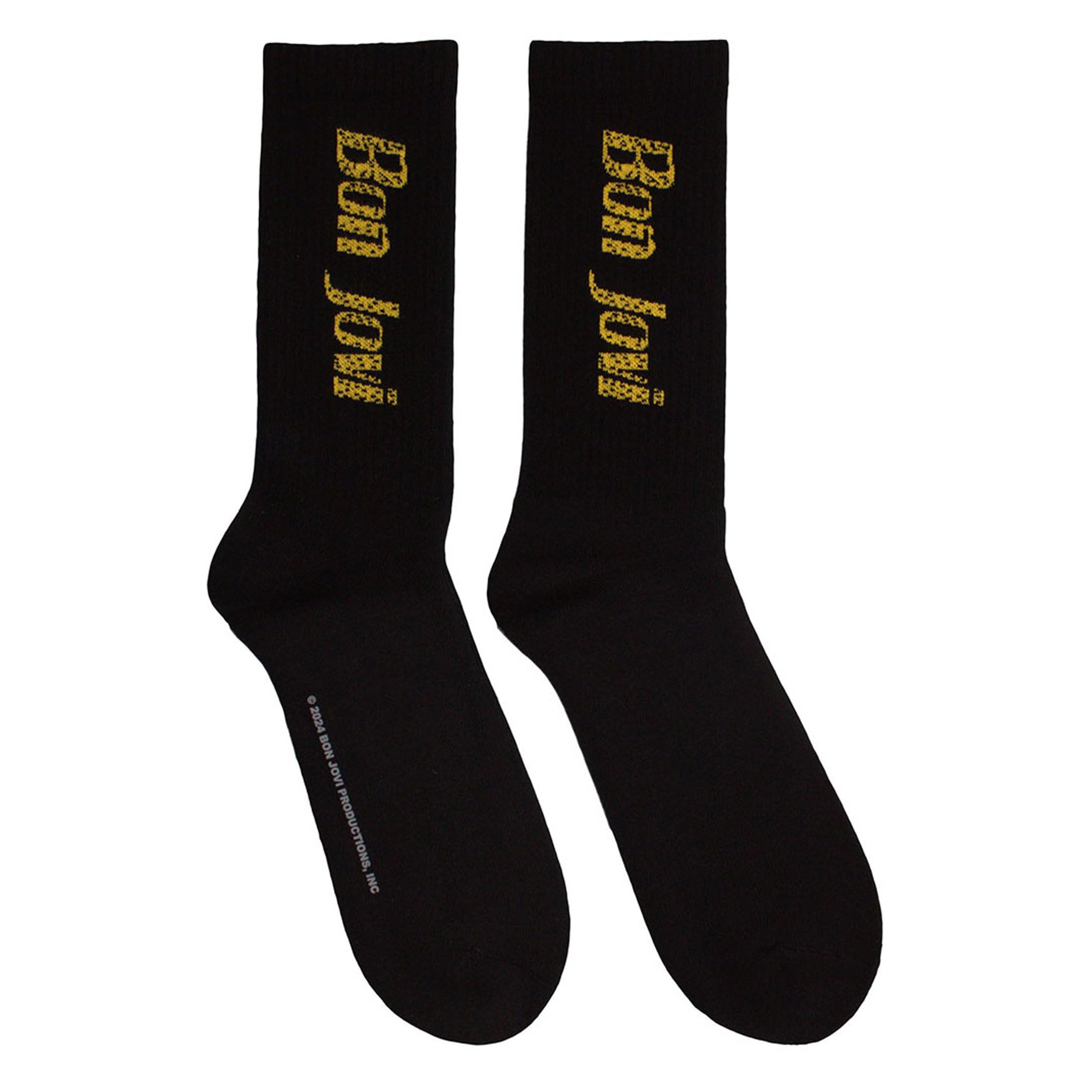 Rock Off officially licensed products Bon Jovi Yellow Band Logo Terry Socks One Size